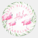 Search for flamingo birthday stickers Watercolor