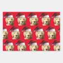 Search for golden retriever christmas wrapping paper Santa claus