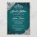 Search for teal and silver sweet 16 invitations Birthday party