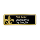 Search for fleur de lys return address labels Gold