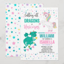 Search for dragon unicorn birthday invitations Unicorns