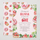 Search for cupcake 1st birthday invitations Strawberry
