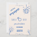 Search for retro engagement party invitations Hand drawn