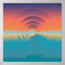 Recherche de cercles concentriques posters Bleu