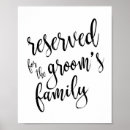 Search for reserved for the grooms family wedding signs Couple