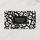 Search for leopard print business cards Black and white