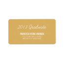 Search for gold text return address labels Gold and white