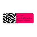 Search for zebra print return address labels Birthday