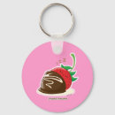 Recherche de fraise de chocolat porteclés Kawaii