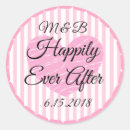 Search for happily ever after wedding stickers Monogrammed