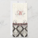 Search for black white red damask wedding invitations Modern