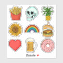 Search for hamburger and fries stickers Doughnut