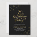 Search for black gold 70th birthday invitations Modern