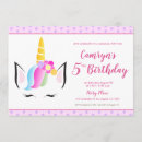 Search for girls 5th birthday invitations Unicorn