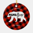 Search for mama bear ornaments Red plaid