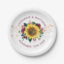 Search for rustic wedding plates Sunflowers