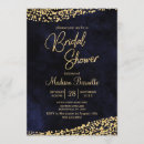 Search for navy blue gold bridal shower invitations Glam