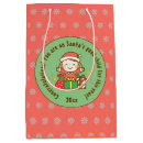 Search for naughty santa gift bags Red and green