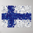 Recherche de drapeau de la finlande posters Bleu