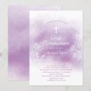 Search for purple first communion invitations Watercolor