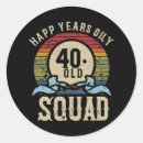 Search for vintage year stickers 40th