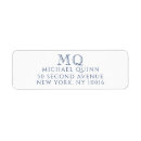 Search for masculine monogram return address labels Modern