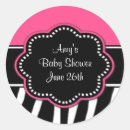 Search for pink zebra baby shower stickers Birthday