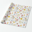 Search for wild flowers wrapping paper Botanical bloom greenery pattern