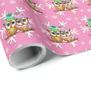 Search for christmas owl wrapping paper Pink