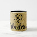 Search for fabulous fifty mugs Black and gold