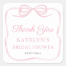 Search for pink bow thank you stickers Bow bridal shower