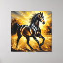 Search for black horse canvas prints Stallion