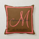 Search for pink and brown pillows Initials