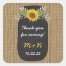 Search for sunflower on burlap stickers Newly weds