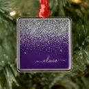 Search for purple and silver ornaments Modern