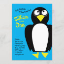 Search for penguin 1st birthday invitations Cute