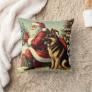 Search for german shepherd christmas pillows Santa claus