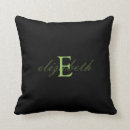 Search for green and black pillows Monogrammed