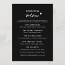 Search for kissing wedding menus Black and white