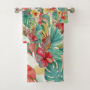 Search for palm leaf bath towels Bird of paradise