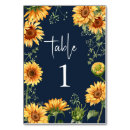 Recherche de sunflower numbers table cards Newly weds