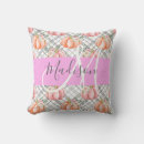 Search for peach and gray pillows For her