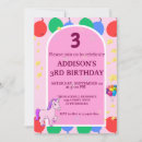 Search for unicorn 3rd birthday invitations Rainbow