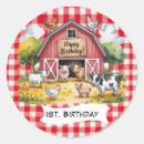 Search for barnyard birthday party stickers Cow