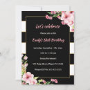 Search for white flowers birthday invitations Black