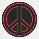 Search for red peace sign stickers Black