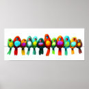 Recherche de oiseaux sur un fil posters Coloré