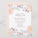 Search for peach sweet 16 invitations Botanical