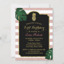 Search for pineapple 1st birthday invitations Gold