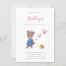 Search for girl teddy bear birthday invitations Pink